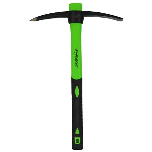 Produktbild: Xforst Spitzhacke X-PF400 mit Stiel aus Fiberglas und Stahl geschmiedetem Kopf, ideal für Gartenarbeit, Camping, Pflanzen und Blumenbeete