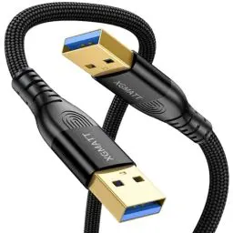 Produktbild: XGMATT USB 3.0 Kabel 2M,5Gbps High Speed Transfer USB Typ A Stecker auf Stecker Kabel,USB 3.0 A auf A Datenkabel geflochten kompatibel mit HDD, Drucker, Kamera, externe Festplatte, DVD, Schwarz