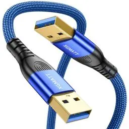 Produktbild: XGMATT USB 3.0 Kabel 3M,5Gbps High Speed Transfer USB Typ A Stecker auf Stecker Kabel,USB 3.0 A auf A Datenkabel geflochten kompatibel mit HDD, Drucker, Kamera, externe Festplatte, DVD,Blau