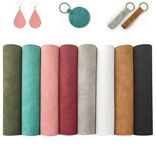 Produktbild: XHT 8 Stück 20x30cm weiches, einfarbige Kunstleder-Blätter, PU Lederimitat, wasserdicht, für Ohrringe, Haarschleifen, DIY-handgefertigte Projekte