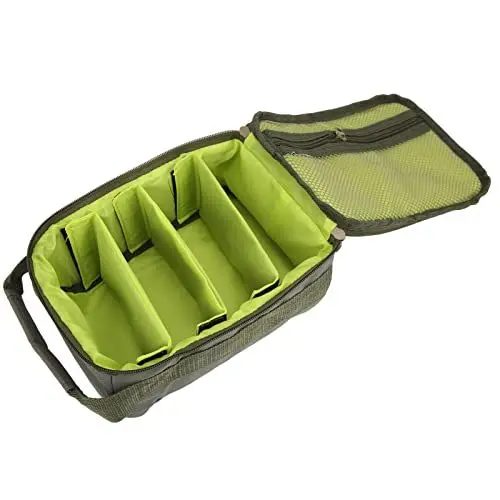 Produktbild: XHTLLO Outdoor-Angeltasche, militärgrüne 600D Oxford Tackle-Aufbewahrungstasche mit verstellbaren Trennwänden für Rollen, Köder und Köder
