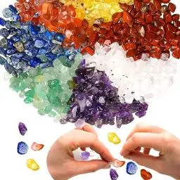Produktbild: XIANNVXI 7 Chakra 400pcs Perlen zum Auffädeln Kristalle Perlen Kristall Steine Perlen für Armbänder Ketten Ohrringe Schmuck Machen Crafting Natürlichen Unregelmäßige Gebohrt DIY Edelsteine 5-8mm