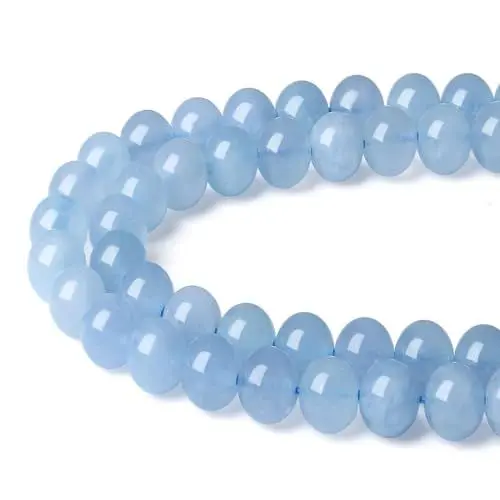 Produktbild: XIANNVXI 8mm Aquamarin Perlen zum Auffädeln Naturstein Kristalle Edelsteine zum Auffädeln Perlen für Armbänder Ketten DIY Schmuck Basteln (ca. 47 Stück)