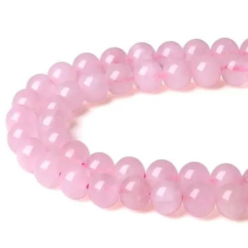 Produktbild: XIANNVXI 8mm Naturstein Rosenquarz Perlen zum Auffädeln mit Loch Runde Kristalle Edelsteine zum Auffädeln Rosa Perlen für Armbänder Ketten DIY Schmuck Basteln (ca. 47 Stück)