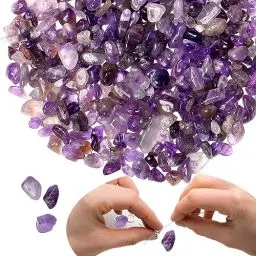 Produktbild: XIANNVXI Amethyst 400pcs Perlen zum Auffädeln Kristalle Perlen Kristall Steine Perlen für Armbänder Ketten Ohrringe Schmuck Machen Crafting Natürlichen Unregelmäßige Gebohrt DIY Edelsteine 5-8mm