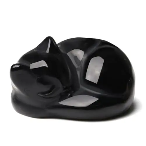 Produktbild: XIANNVXI Katzen Deko Figuren Deko Katze Schwarz Obsidian Schwarze Katze Figur Katzenfigur Deko Katzen Geschenk Katzenliebhaber