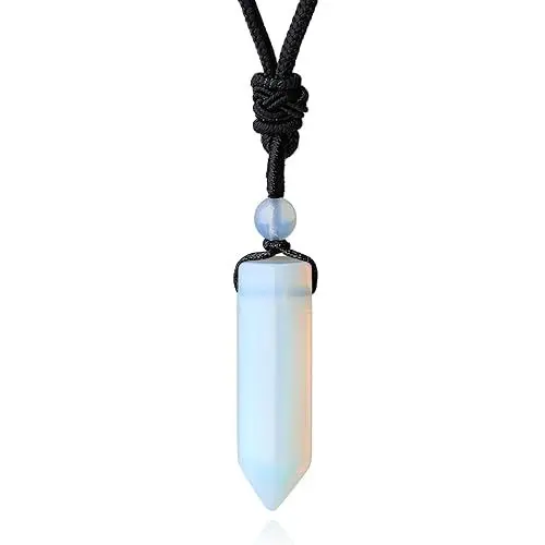 Produktbild: XIANNVXI Kette Damen Herren Opal Kristalle Anhänger Sechseckiger Punkt Anhänger Ketten Heilung Kristall Natürliche Edelsteine Verstellbares Seil Reiki Schmuck Halskette