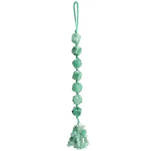 Produktbild: XIANNVXI Kristalle Grün Aventurin Stein Auto Rückspiegel Anhänger Edelsteine 7 Grün Steine auto Innenausstattung Reiki viel Glück Geschenke