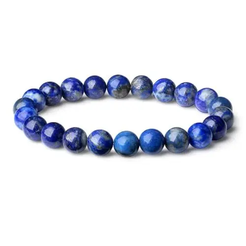 Produktbild: XIANNVXI Lapislazuli Armband 8mm Perlen Perlenarmband Kristalle Armband Lapislazuli Stein Echt Armbänder Damen Geschenk für Mama