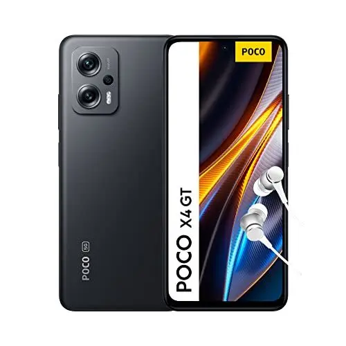 Produktbild: Xiaomi POCO X4 GT 5G Smartphone+Kopfhörer, 8+256GB Handy ohne Vertrag, 6.6” 144Hz DynamicSwitch DotDisplay, 64MP Dreifach-Kamera, 5080mAh, 67W Turbo Charge,Black(DE Version)Alexa Hands-Free