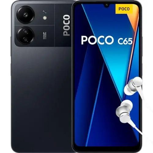 Produktbild: Xiaomi Poco C65 Smartphone + Kopfhörer, 8+256GB Handy ohne Vertrag, 6,74” 90Hz Display, 5000 mAh, 18W Fast Charge, 50MP AI Dreifach-Kamera, Black (DE Version)