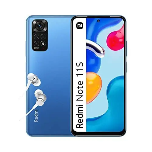 Produktbild: Xiaomi 3662515023430 Redmi Note 11S, Smartphone plus Kopfhörer, Handy, 6,43'' 90 Hz FHD+ Amoled DotDisplay, MediaTek Helio G96, 108 MP Kamera, 5000 mAh, Twilight Blau, 6 + 64 GB