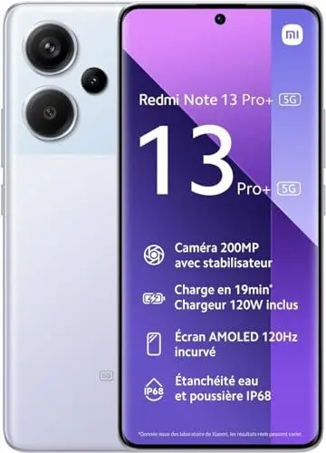 Produktbild: Xiaomi Redmi Note 13 Pro+ 5G Smartphone 8+256GB, 6.67 Super QPD, 120W HyperCharge, 2.8GHz，White