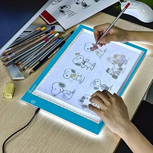 Produktbild: XIAOSTAR A4 Leuchttisch Led Licht Pad Copy Board Lichtplatten,mit einstellbarer Helligkeit,für Künstler, Animationszeichnen, Skizzieren, Animation, Röntgenbetrachtung (Blau)