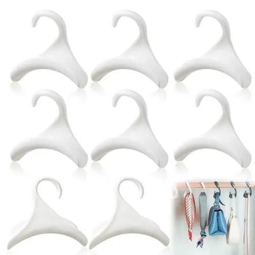 Produktbild: xiaowanwan 8 Stücke Handtaschen Aufbewahrung Haken,Handtasche Kleiderbügel Haken Schrank,Taschenhalter Kleiderschrank,Taschen Organizer Schrank für Seidentuch Gürtel Hüte (Weiß)