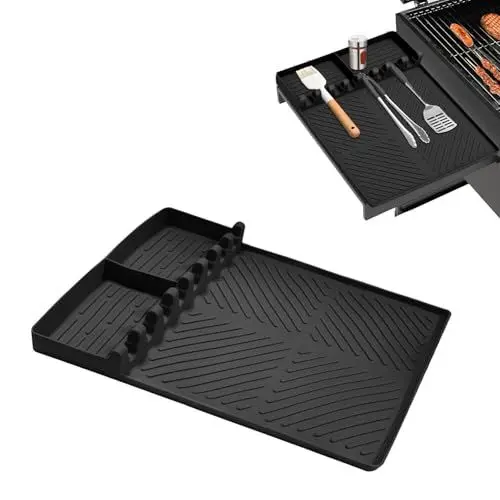 Produktbild: Silikon Grillmatte, Grill-Seitenablagematte,Silikon Backblech Werkzeugmatte,Griddle Tools Matte Für Küche, Nähmaschine und Grill (Schwarz)
