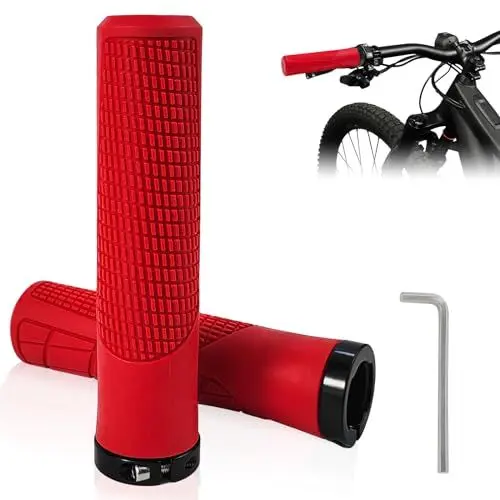 Produktbild: xiaoxiaozhijia Fahrradgriffe Ergonomisch,22mm Universal-Fahrrad Handgriffe,Geeignet für Mountainbike/Rennrad/Klapprad/Citybike/Roller-Fahrradlenker (Rot)