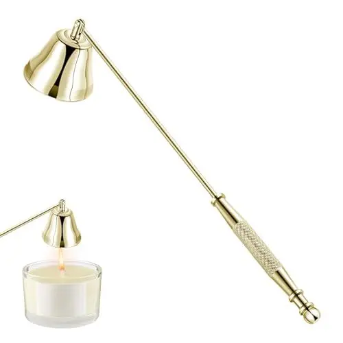 Produktbild: xiaoxiaozhijia Kerzenlöscher Edelstahl,Dochtlöscher Handwerkzeug,Werkzeuge zum sicheren Löschen von Kerzen (Goldene Glocke)