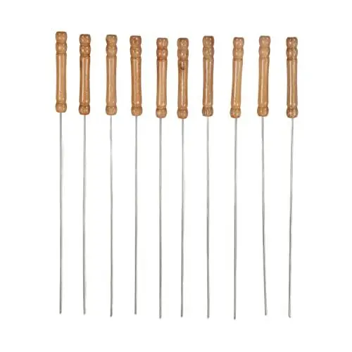 Produktbild: Grillspieße Holzgriff Edelstahl BBQ Kabob Sticks Outdoor Barbecue 11,8 Zoll