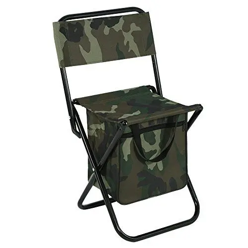Produktbild: Dilwe Faltbare Outdoor Camping Hocker Tasche, Camouflage Oxford Stoff Camping Angelhocker mit Aufbewahrungstasche, Rucksack Klappstuhl für Camping, Angeln, Bergsteigen