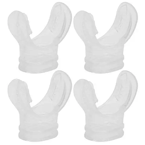 Produktbild: XIASABA Schnorchelmundstück Tauchregler 12. 0×6. 0×6. 0 4 Stück transparentes Silikon-Bissmundstück, geruchlos, für professionelles Tauchen, Nicht geruchlos
