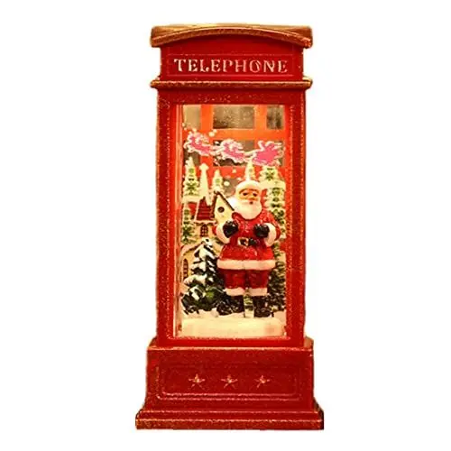 Produktbild: XIASABA Weihnachts-Schneekugel-Laterne, Telefonzelle, Schneekugel-Laterne, Telefonzelle, entworfen, weihnachtliche leuchtende Verzierung für Bar, KTV, Dekoration (Weihnachtsmann)