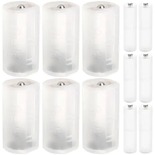 Produktbild: Xiatiaosann 2 AA zu D Batterie-Konverter Fall & AAA zu AA Batterie-Adapter, 2 AA zu D Größe Batterie-Adapter-Halter Aufbewahrungsbox für Taschenlampe (6 Pack)