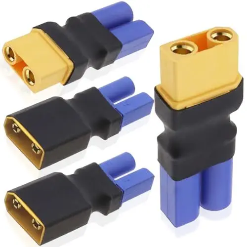 Produktbild: Xiatiaosann 4 Stück XT90 auf EC5 Stecker/Buchse, kein Kabel EC5 auf XT90 Buchse/Stecker Adapterstecker für RC FPV Drone RC Car Lipo Batterieladegerät ESC