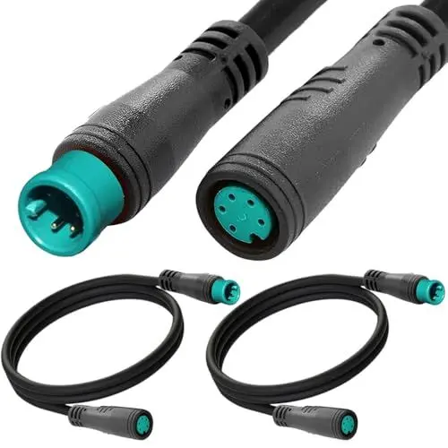 Produktbild: Xiatiaosann Ebike 5Pin Verlängerungskabel, Wasserdichtes Buchse zu Stecker Elektrisches Fahrradkabel für Ebike Licht, Gangsensor und Bremse im Ebike Umbausatz (2er Pack)