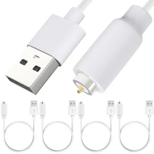 Produktbild: Xiatiaosann Ersatz USB Magnetic DC Ladekabel, Megnetic DC Ladekabel für Massagegerät, Wallcharger (Weiß, 30cm/11.8inch)