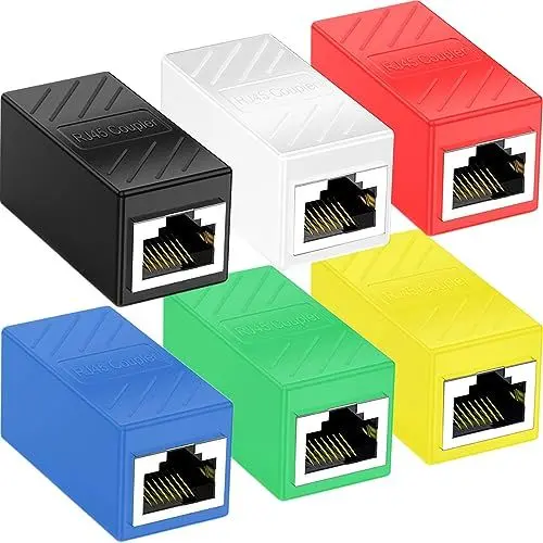 Produktbild: Xiatiaosann RJ45-Koppler, Cat7 Cat6 Cat5e Ethernet-Lan-Kabel-Anschluss, RJ45 8P8C Netzwerk-Ethernet-Extender Buchse auf Buchse, 6 Stück