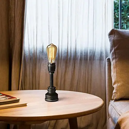 Produktbild: XIHOME Village Stil Schreibtisch Licht kreative Tischlampe Eisen Stahl Wasserpfeife Tisch Nachtlichter, industrielle Steampunk Retro E27 Innenbeleuchtung Leuchte Geschenk (Glühbirne nicht enthalten)