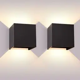 Produktbild: XINFUFEIMING LED Wandleuchten Innen/Außen 2 Stücke12W Einstellbarer Lichtstrahl 3000K Außenleuchte Up Down LED Wandleuchte IP65 Wasserdichte Wandlampe Modern für, Flur, Wohnzimmer