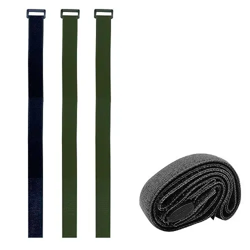 Produktbild: XINGSUI 4 Stück Selbstklebender Nylon-Gepäckgurt, Schlafsackgurt, Bündelung, mit Kunststoffschnalle, für Outdoor-Sport, Rucksacktourismus, Schlafsackkompression, Gepäckbündelung (106 * 2,5cm)