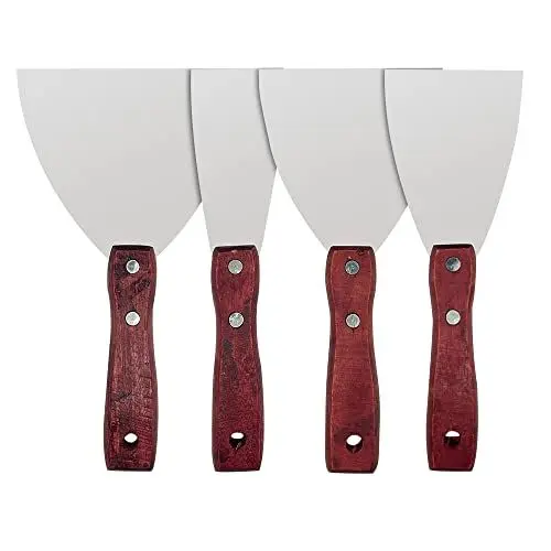 Produktbild: XINGSUI Malerspachtel-4 Stücke Rostfrei Putty Messer Spachtel,Rostfrei Gipser Spachtel mit Holzgriff,zum Tapeten und Wände Abkratzen(2 Zoll, 3 Zoll, 4 Zoll, 5 Zoll)