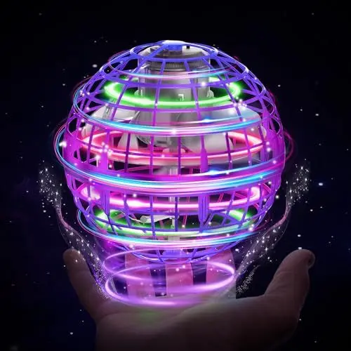 Produktbild: XINHOME Fliegender Ball, Flying Ball mit Led-Beleuchtung, Fliegender Ball Drohne Flying Orb Ball Hover Toy Geschenke für Jungen Mädchen 6-12 Jahre Flying Orb Ball