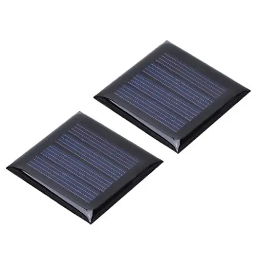Produktbild: XINL 2 Stück Mini Solarpanel, 2V 210mA Polykristallines Silizium Kleines Solarmodul, Tragbare Sicherheits Mini-Solarzellen-Panels, DIY Batterieladegerät Kit für Spielzeug Ladegerät, 40 x 40 mm