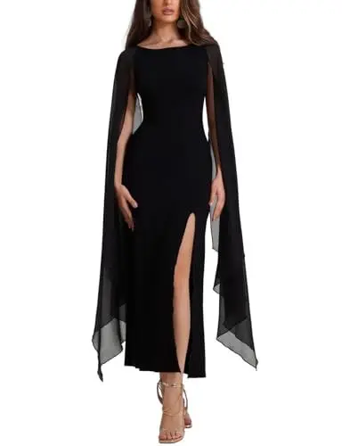 Produktbild: Xinlong Hexenkleid Damen Kleid Halloween Kostüm Cosplay Damen Flare Ärmel Lange Schwarzes Schlitzkleid Hexenrobe Kleidung Karneval Sexy