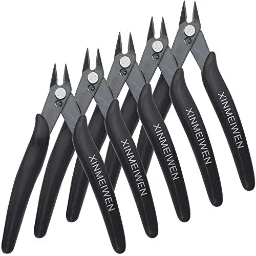 Produktbild: XINMEIWEN 5PCS Drahtschneider Präzisions-Elektronik-Bündelschneider Mini-Schneidezange für ultrafeinen Schneidebedarf (schwarz)