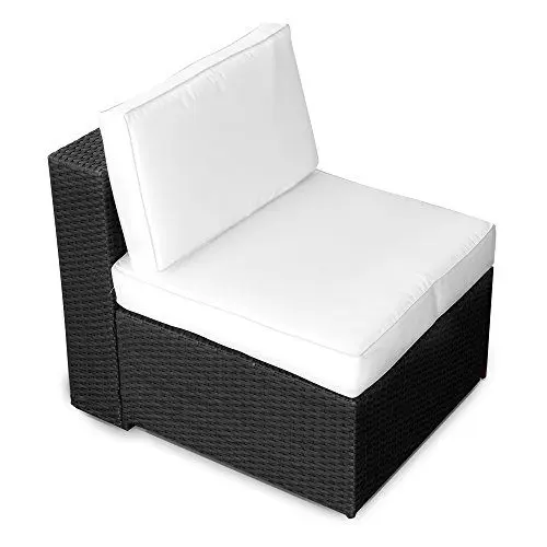 Produktbild: (1er) Polyrattan Lounge Möbel Mittel Sessel schwarz - Gartenmöbel Polyrattan Lounge Mittel Sessel, Lounge Mittel Sofa, Lounge Mittel Stuhl - durch andere Polyrattan Lounge Gartenmöbel erweiterbar