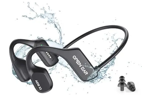 Produktbild: XINSRE Knochenschall Kopfhörer Bluetooth 5.3, Kopfhörer Schwimmen Wasserdicht IP68, Open Ear Kopfhörer mit Integriertem 16GMP3, 8H Spielzeit, leicht und bequem, Sport-Kopfhörer zum Schwimmen, Laufen