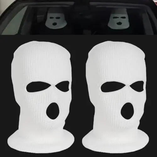 Produktbild: XINSUO 2 Stück Kopfbedeckung Für Autositze,Auto Kopfstützenbezug Set,Universeller Auto-Kopfstützenbezug, kopfbedeckung für autositze, lustige kopfstützenbezüge(Weiß