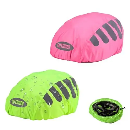 Produktbild: XINTANGXIA 2 Stück Fahrradhelm Regenschutz Abdeckung Wasserdichter Helmüberzug Atmungsaktiver Helm Cover für Herren Damen Kinder