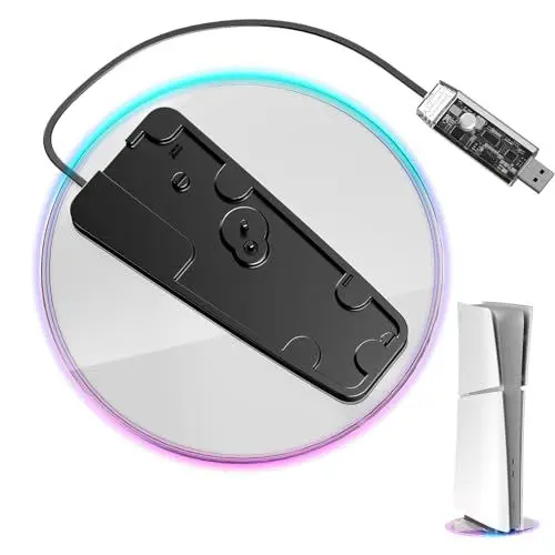 Produktbild: XIONZIJA RGB Vertikaler Standfuß für PS5 Slim und Playstation 5 Pro-Vertikaler Ständer für PS5 Konsole