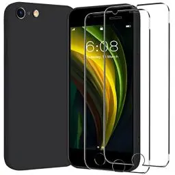 Produktbild: XIQUTOA Für iPhone SE 2020 2022/7 8 Hülle Silikon,iPhone SE Handy Schutzhülle und Schutzfolie-2 Stück,Handyhülle mit Displayschutzfolie,Anti-Kratzer Schutzhülle mit weichem Mikrofaser,4.7