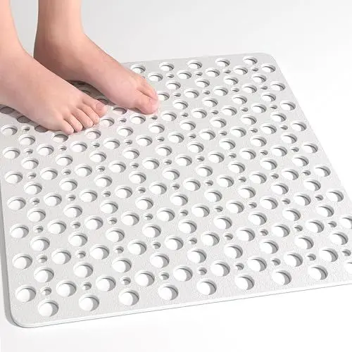 Produktbild: XIYUNTE Duschmatte rutschfest 53x53 cm, Antirutschmatte Dusche quadratisch, Badematte rutschfest schimmelresistent und maschinenwaschbar, Duscheinlage rutschfest BPA-frei, Weiß