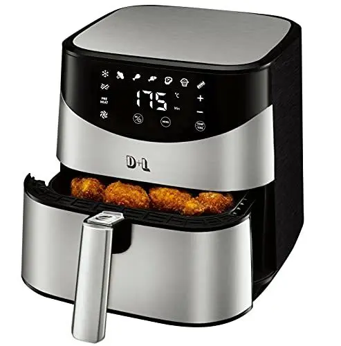 Produktbild: D&L XL Heißluftfritteuse 5L Air Fryer 1700W Heißluft Friteuse Grill Edelstahl 57030 AWZ