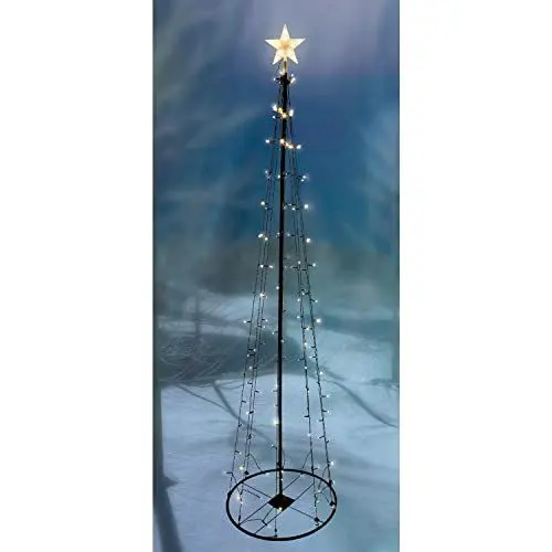Produktbild: XL Weihnachtsdekoration Weihnachtsbeleuchtung LED Metall Weihnachtsbaum 106 LEDs 180cm warmweiß