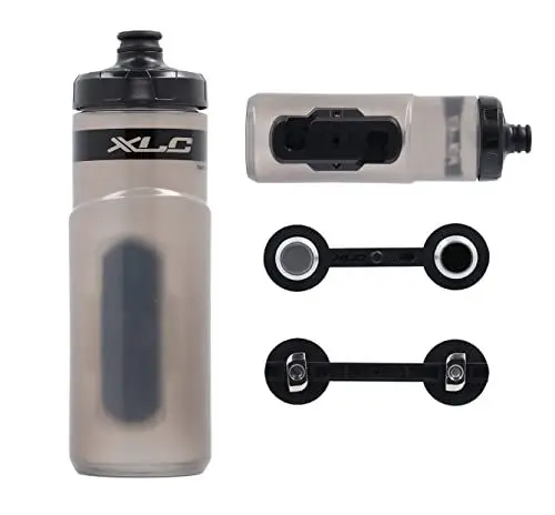 Produktbild: XLC Fahrrad Trinkflasche: Das XLC MRS Set MR-S12 mit Adapter für vorhandene MRS Schiene MY2021 am Rad, Adapter für Fidlock und Trinkflasche, 600ml