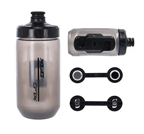 Produktbild: XLC Fahrrad Trinkflasche: Das XLC MRS Set MR-S12 mit Adapter für vorhandene MRS Schiene MY2021 am Rad, Adapter für Fidlock und Trinkflasche, 450ml